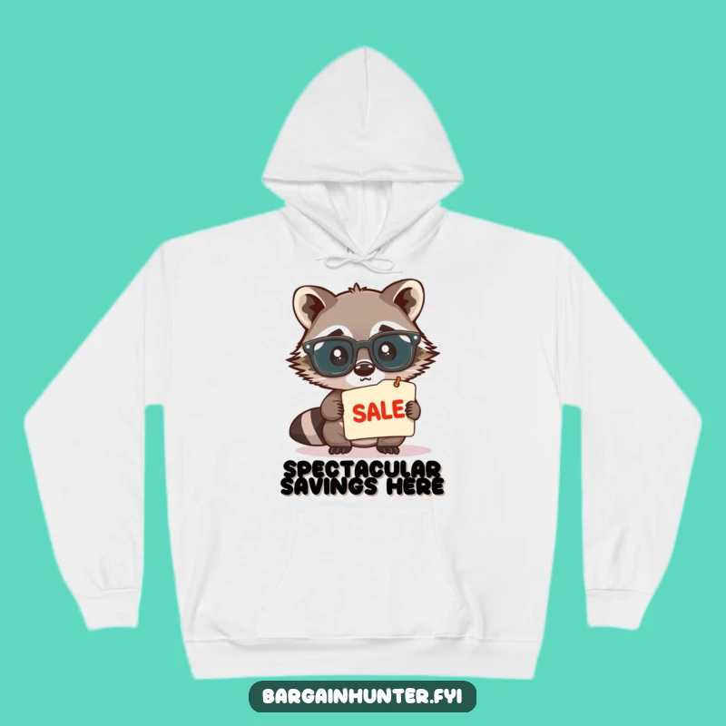 Funny Raccoon Spectacles Hoodie - Cozy Humor for Deal Seekers