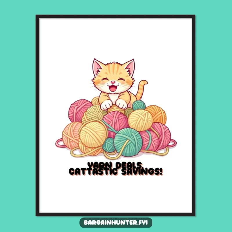 Free Printable Kitten Wall Art - Funny Yarn Lover Downloadable Decor!