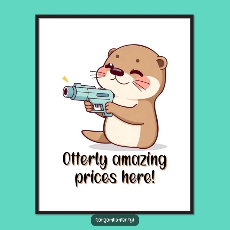 Free Printable Otter Price Gun Wall Art: Funny Downloadable Decor for Fun