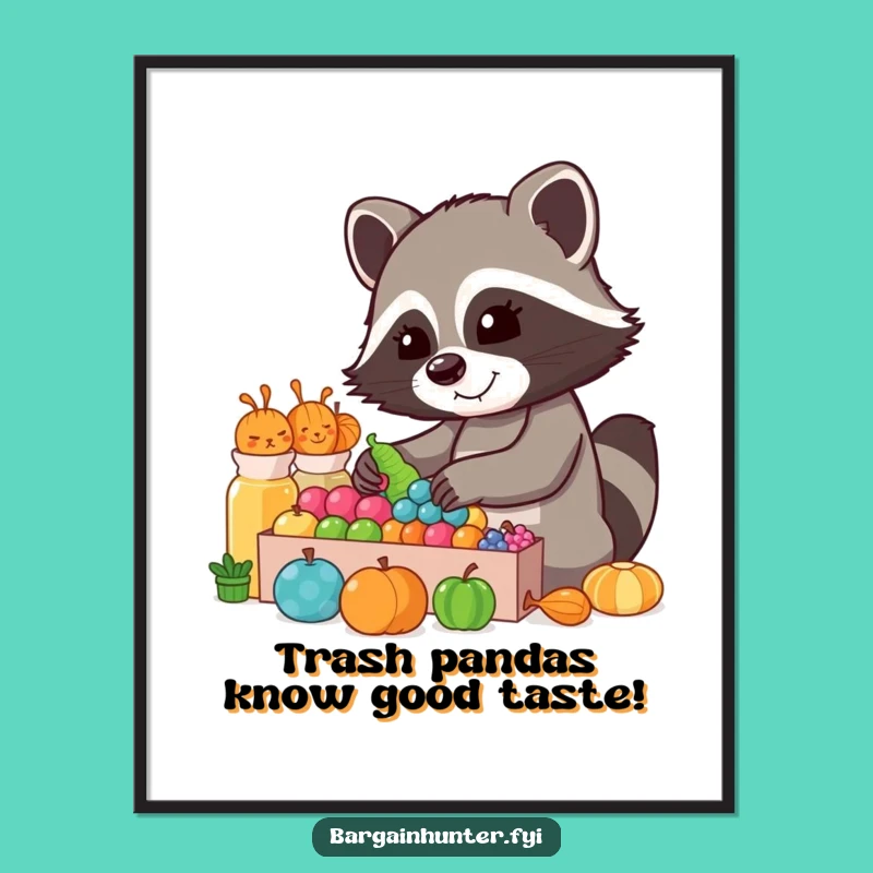 Funny Wall Art: Free Printable Raccoon Colors! Whimsical Downloadable Decor