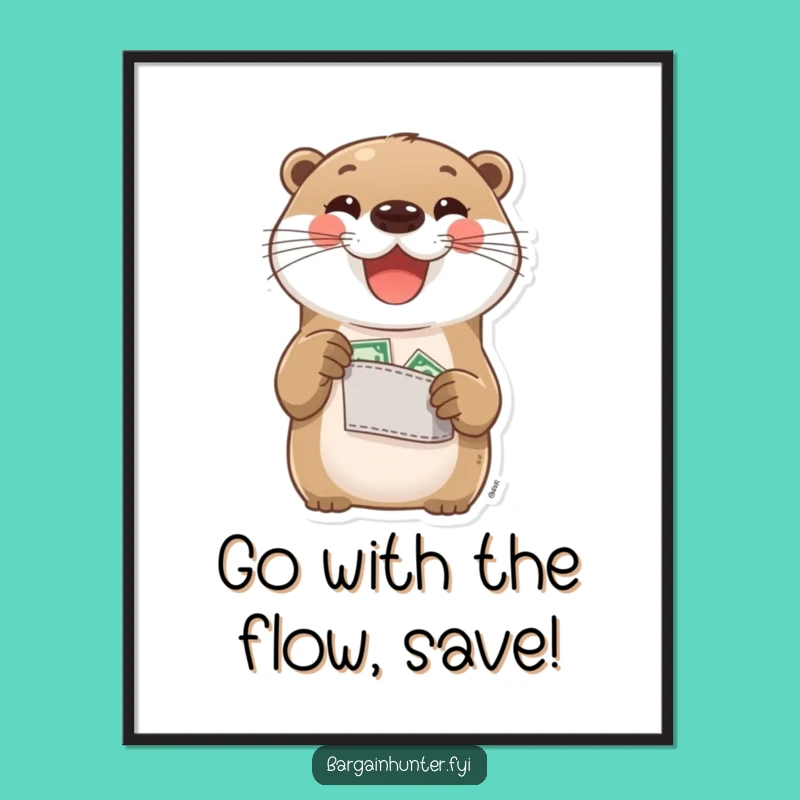 Free Printable Wall Art: Otter's Proud Pocket Change Funny Downloadable Art