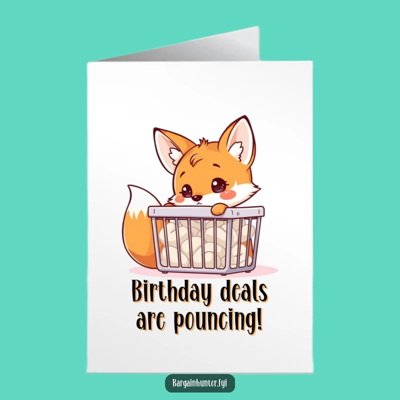 Free Printable Fox Birthday Card: Funny Bargain Hunter for a Hilarious Downloadable Gift