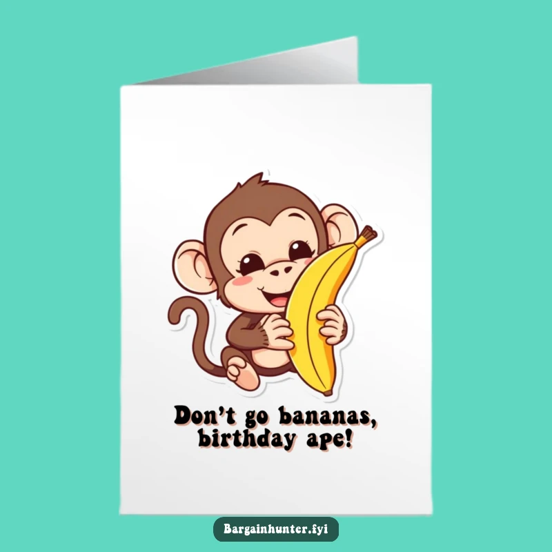 Funny Monkey Birthday Card: Haggle Banana Free Printable Downloadable Gift
