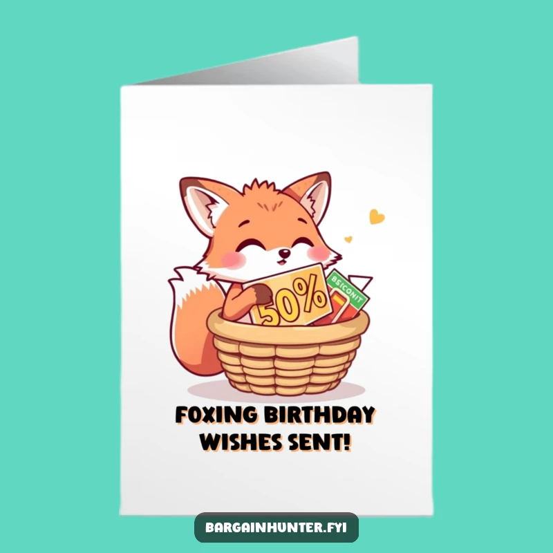 Free Printable Birthday Card: Fox Grabs Discount Funny Card