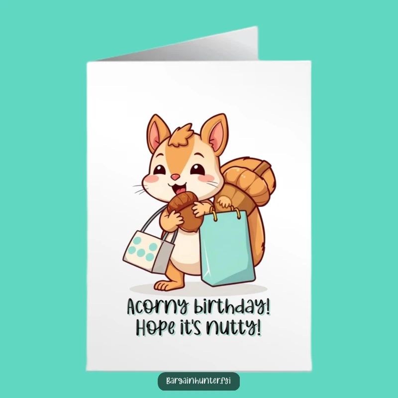 Free Printable Birthday Squirrel Card: Funny DIY Downloadable Gift for a Nutty Celebration