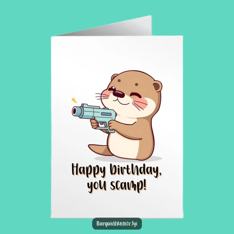 Free Printable Otter Price Gun Birthday Card: Funny Downloadable Gift for Shoppers