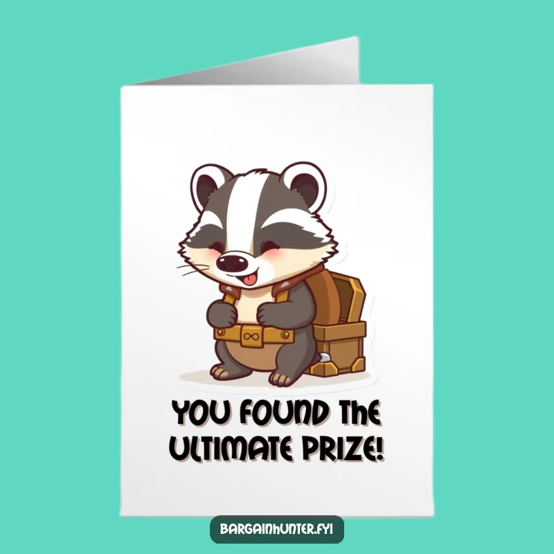 Free Printable Badger Treasure Card - Funny Discovery Downloadable Gift!