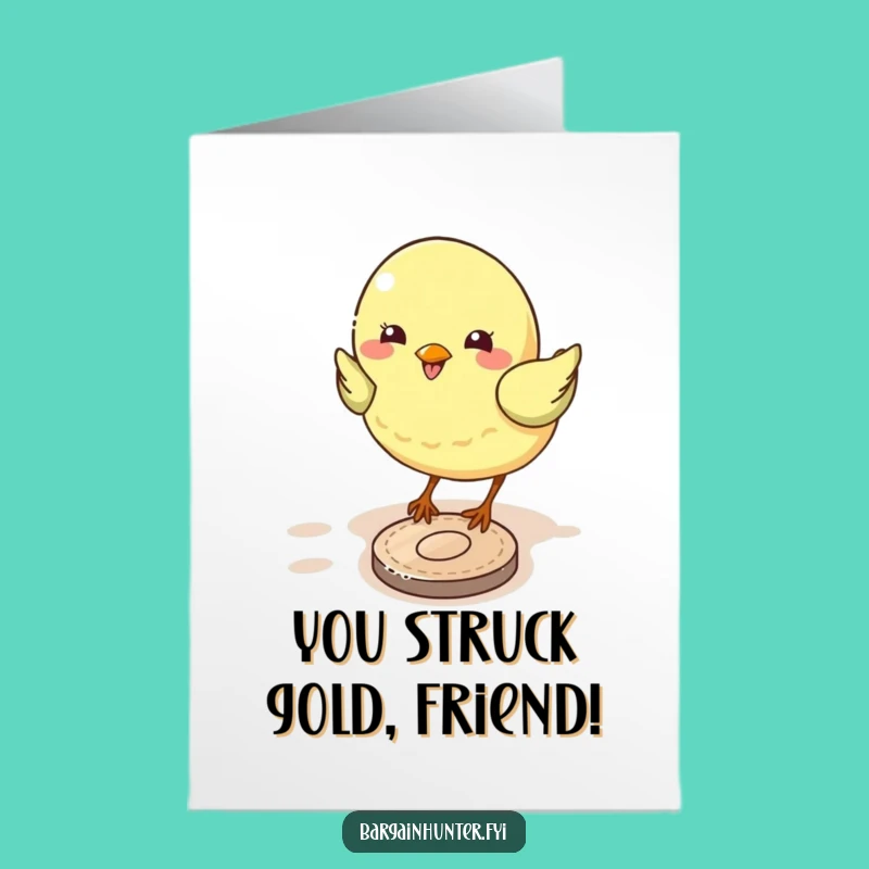 Free Printable Bird Coin Congrats Card: Funny Downloadable Gift for Winners