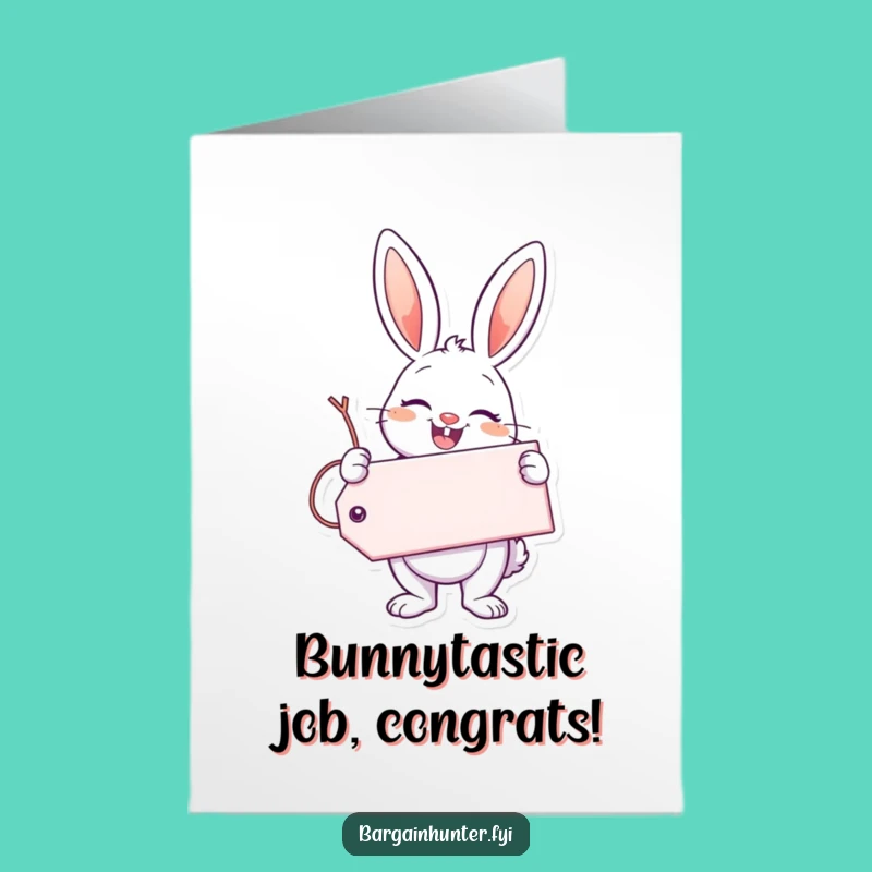 Free Printable Congrats Card: Enthusiastic Bunny Tag, Downloadable Celebration Gift!