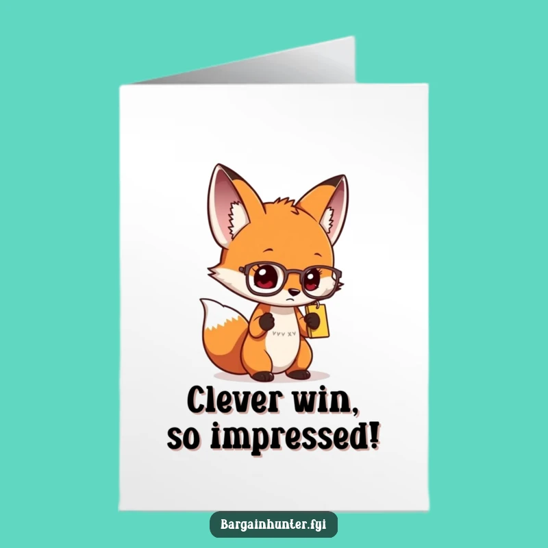 Free Printable Congrats Card: Fox's Savvy Success - Downloadable Celebration