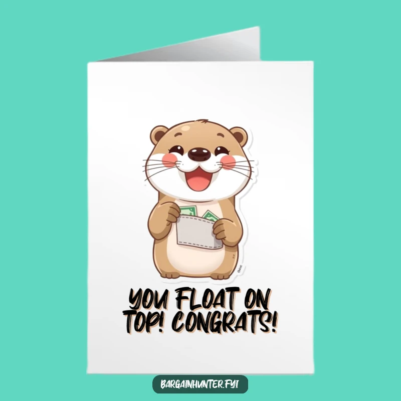 Free Printable Congrats Card: Otter's Proud Pocket Change Funny Card