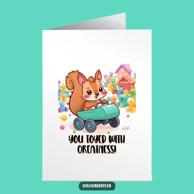 Free Printable Congrats Card: Squirrel's Winning Dash - Downloadable Celebration