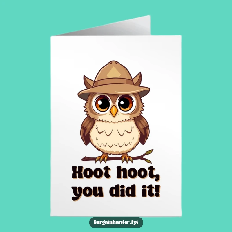Free Printable Congrats Card: Bargain Hunter Owl, Downloadable Deal Seeker Gift!
