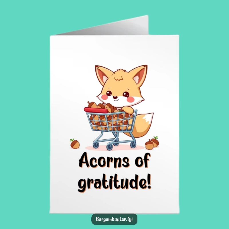 Free Printable Happy Fox Card: Funny Thank You Downloadable Gift for Thoughtful Hauls