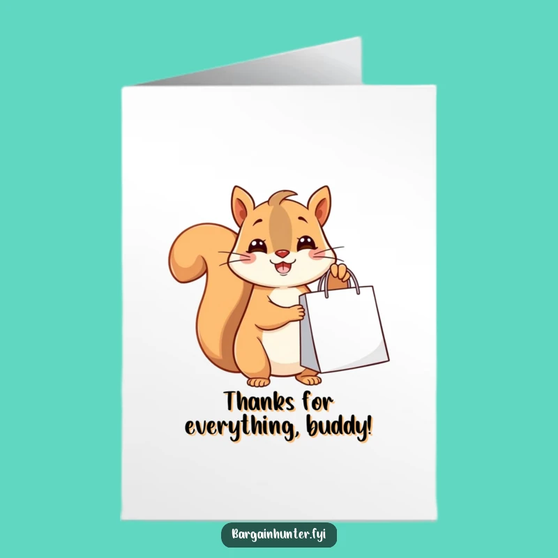 Free Printable Squirrel Shopping Thank You Card - Happy Haul Gesture