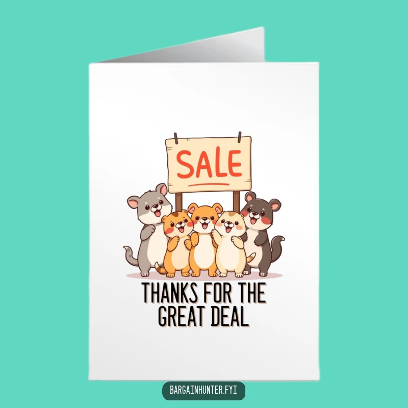 Free Printable Thank You Card: Animals Thankful for Sale, Funny Downloadable