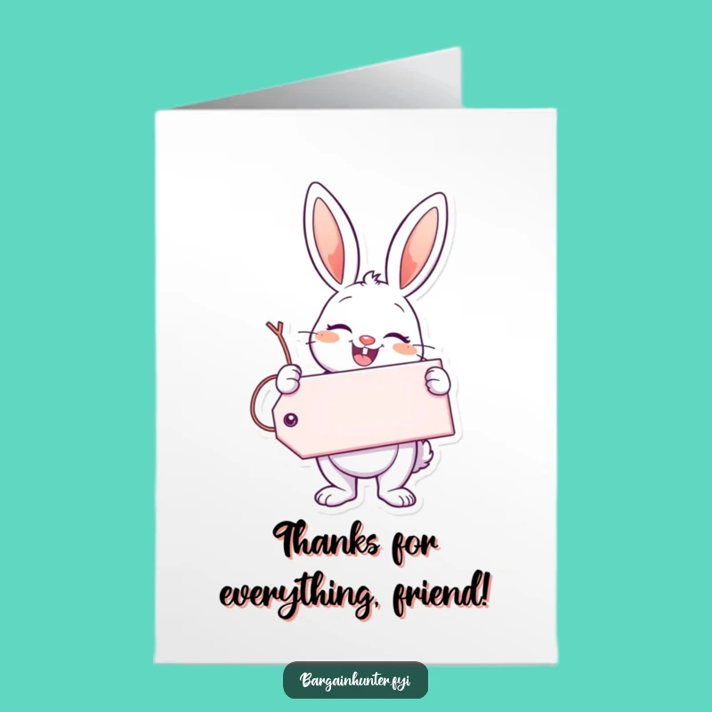 Free Printable Thank You Card: Enthusiastic Bunny Tag, Downloadable Grateful Gift!