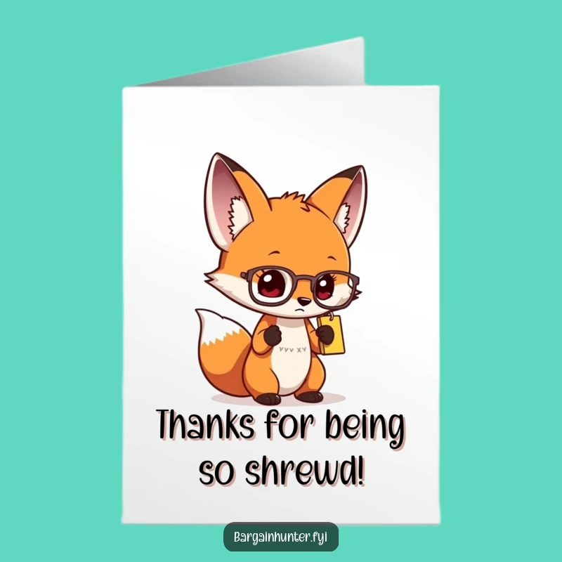 Free Printable Thank You Card: Foxy's Grateful Find - Print at Home
