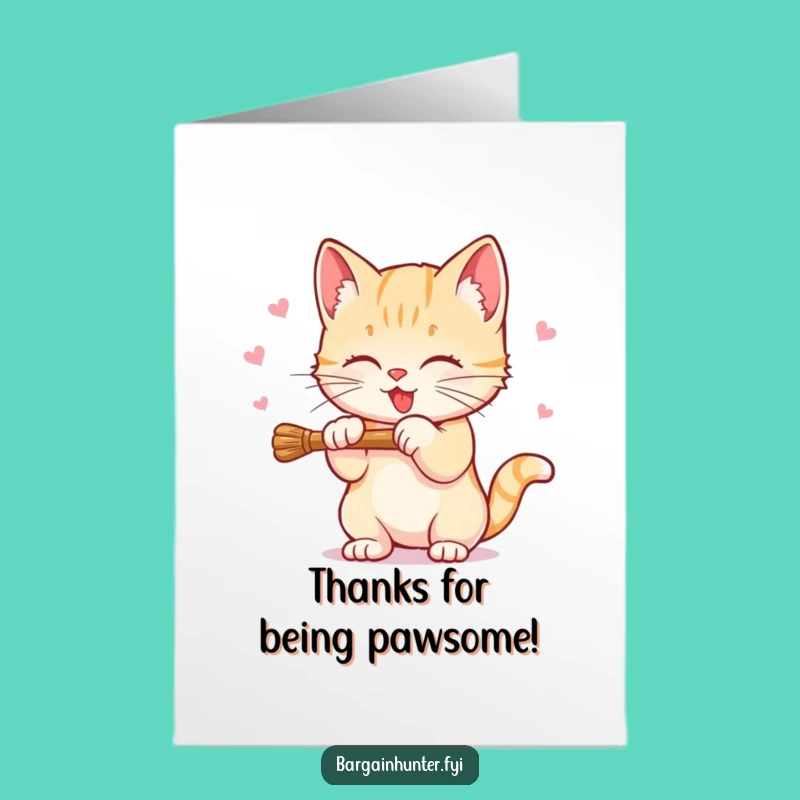 Free Printable Thank You Card: Kitten Discount Hunter, Downloadable Grateful Gift!