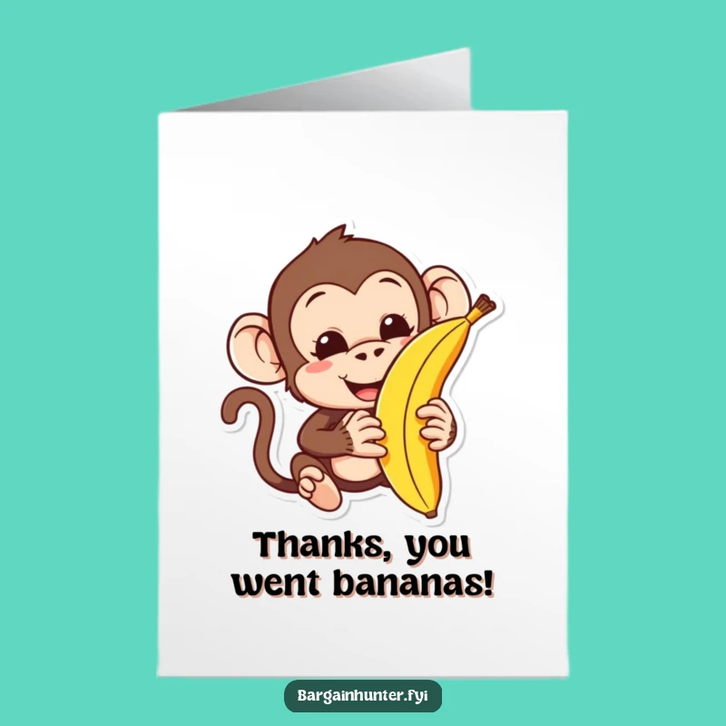 Funny Monkey Thank You Card: Banana Deal Free Printable Downloadable Gift