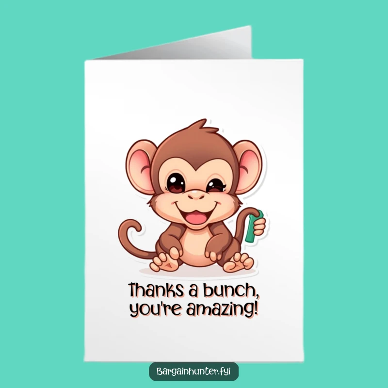 Free Printable Cheeky Monkey Thank You Card - Humorous Downloadable Appreciation Greeting
