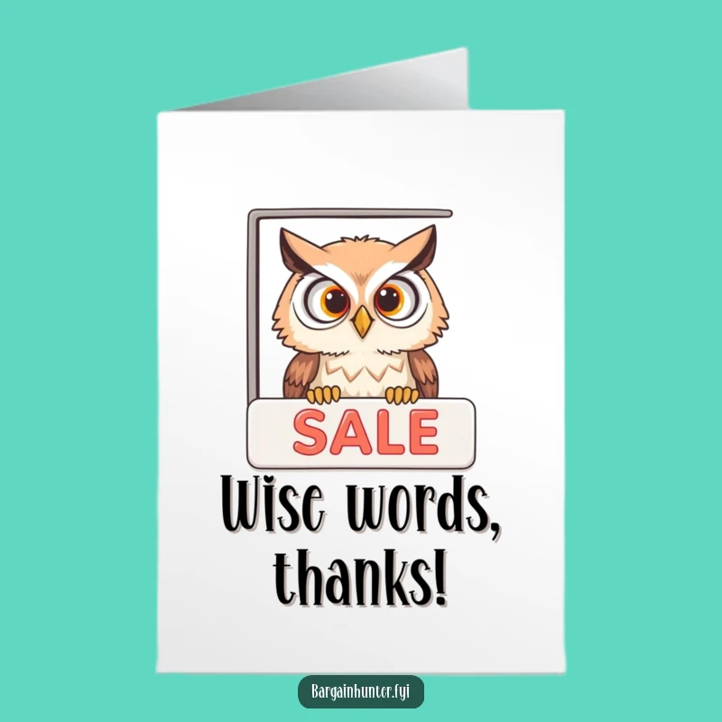 Free Printable Owl Thank You Card: Curious Bargain Downloadable Gratitude!