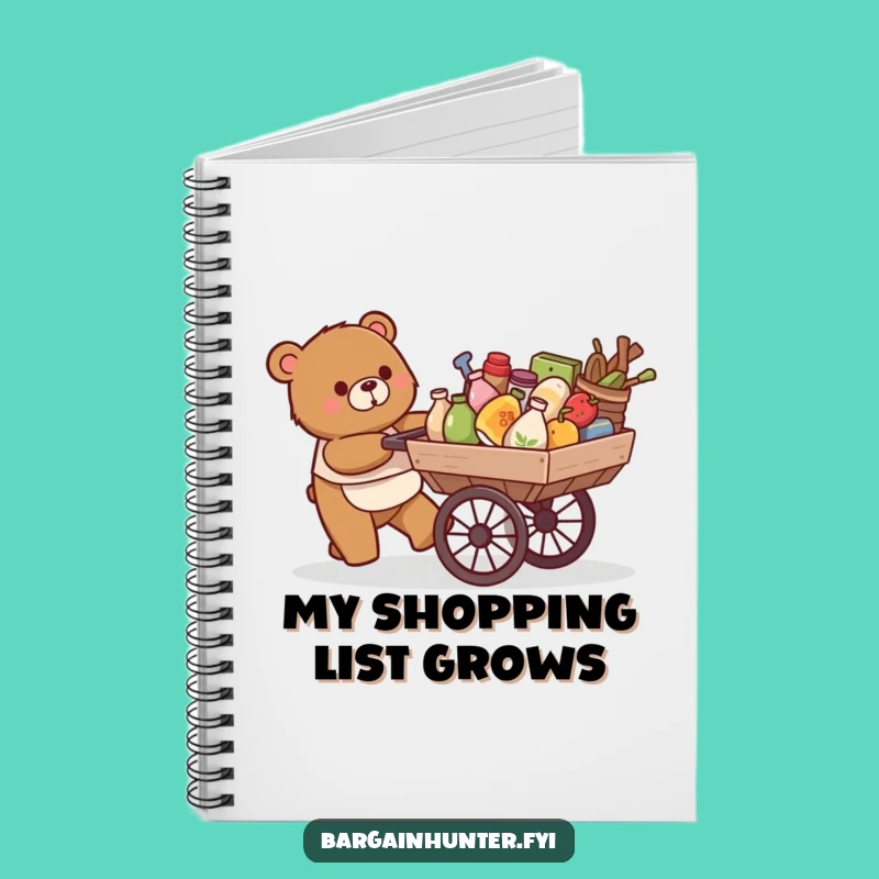 Funny Bear Notebook: Overflowing Cart - Journal Gift
