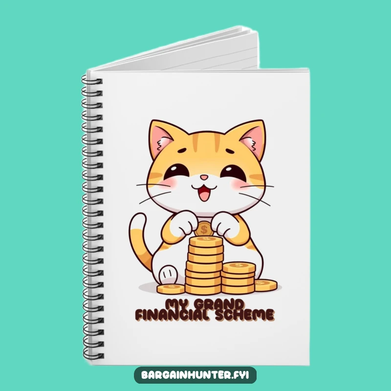 Funny Cat Counting Coins Notebook: Jot Down Your Financial Goals