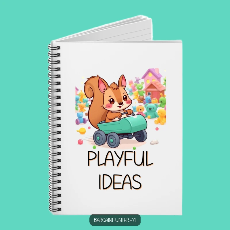 Funny Playful Squirrel Toy Cart Notebook - Playful Notes & Bright Ideas