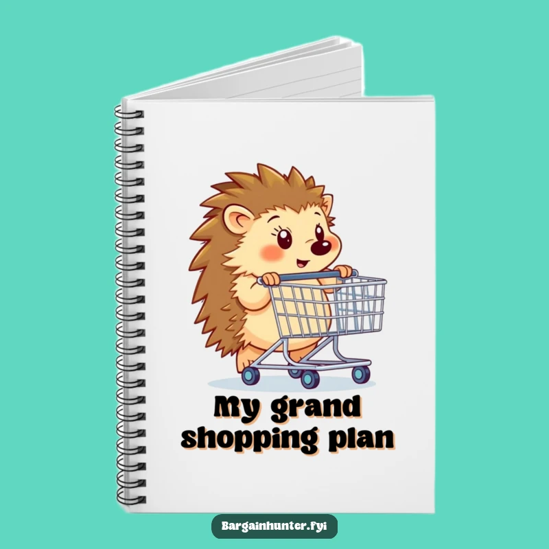 Funny Hedgehog Shopping Cart Notebook - Jot Down Ideas Funny Gift!