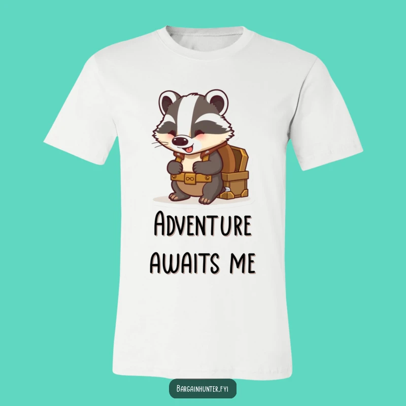 Funny Badger Treasure T-Shirt - Humorous Apparel for Explorers