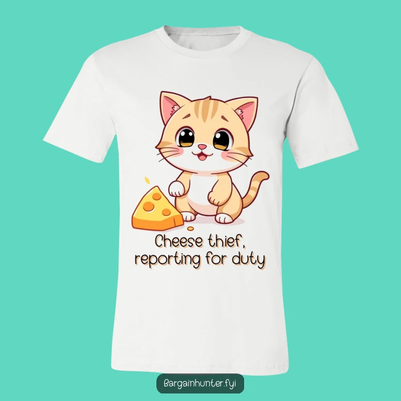 Funny Cat Cheese Snatcher T-Shirt: Hilarious Tee for Cat Lovers, Perfect Gift