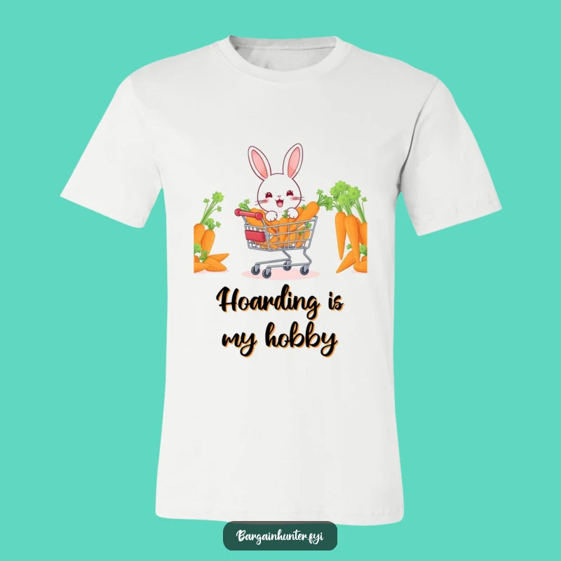 Funny Rabbit Carrot Cart T-Shirt, Comical Veggie Lover Tee, Perfect Gift