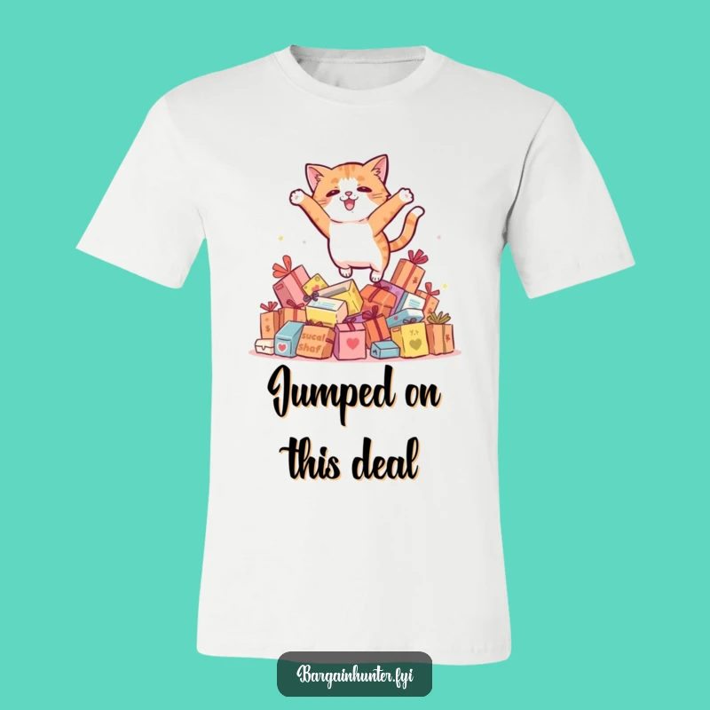 Funny Cat Shopping Spree T-Shirt, Comical Feline Tee, Perfect Gift