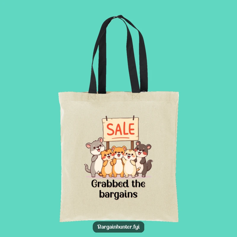 Funny Animals Sale Sign Tote Bag - Carry Your Savings Funny Gift!