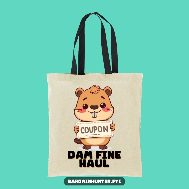 Funny Beaver Coupon Tote Bag - Carry Your Savings in Style