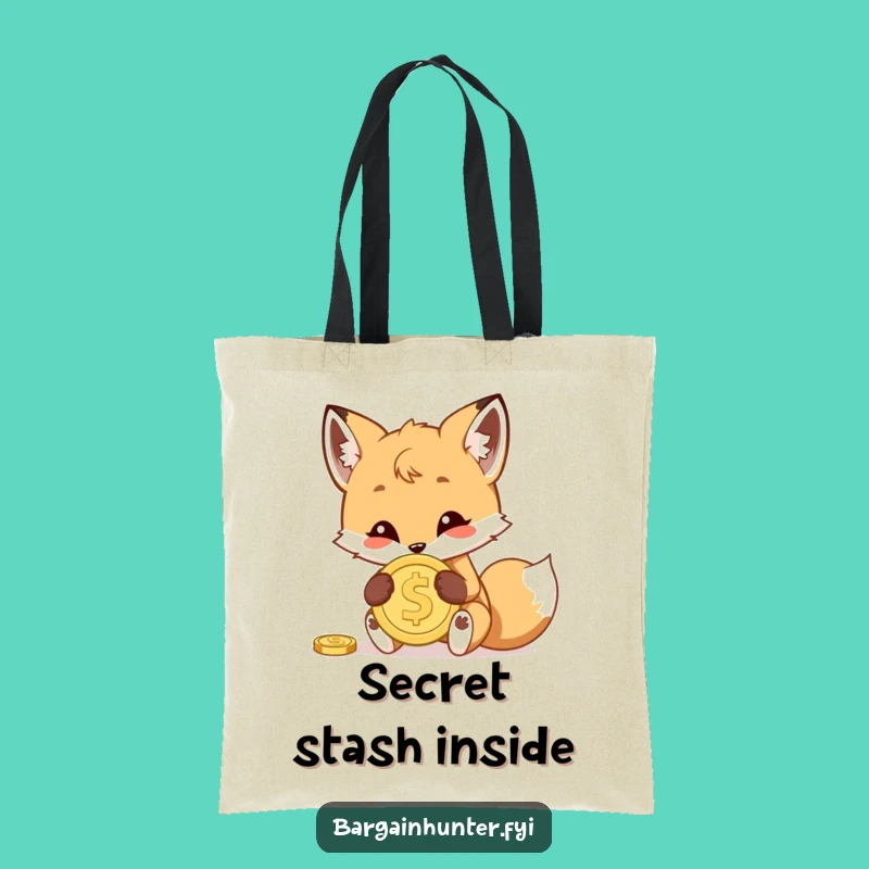 Funny Fox Cub Coin Tote Bag: Carry Your Treasures with Humorous Style