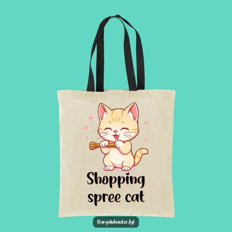 Funny Sweet Kitten Tote Bag: Discount Hunter Style, Humorous & Practical Gift