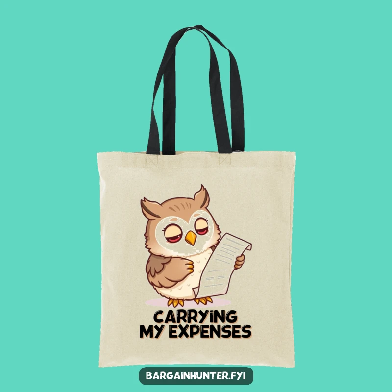 Funny Wise Owl Receipt Tote Bag: Carry Your Smarts with Humorous Style