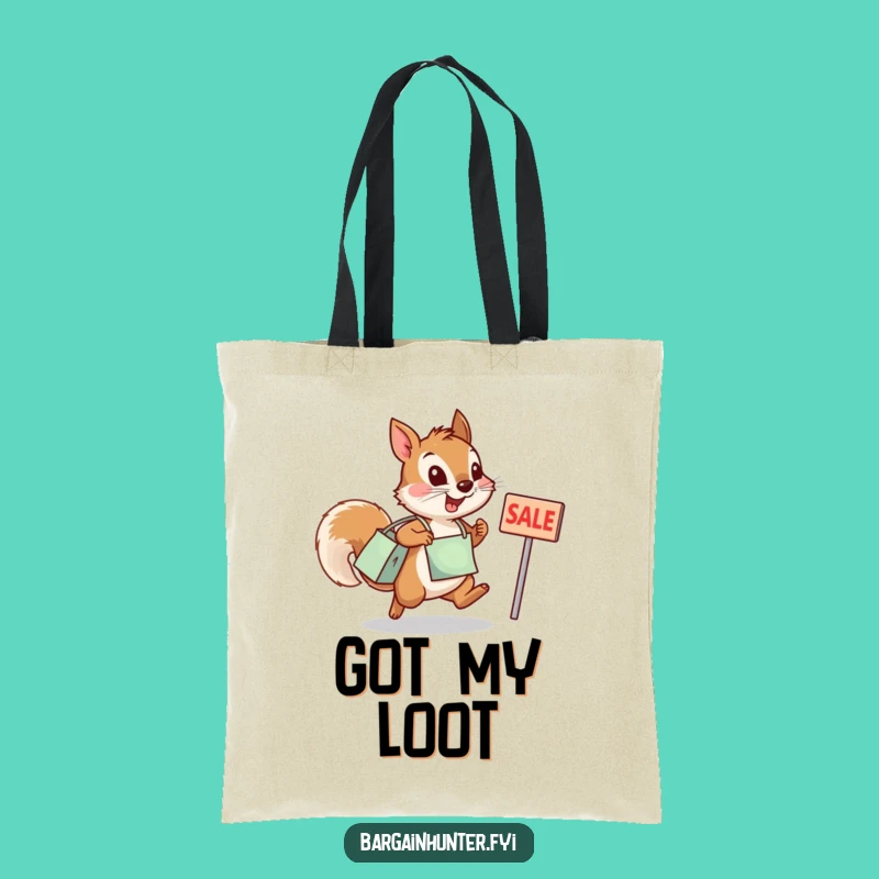 Funny Squirrel Sale Tote Bag - Humorous Gift for Eco-Conscious Shoppers