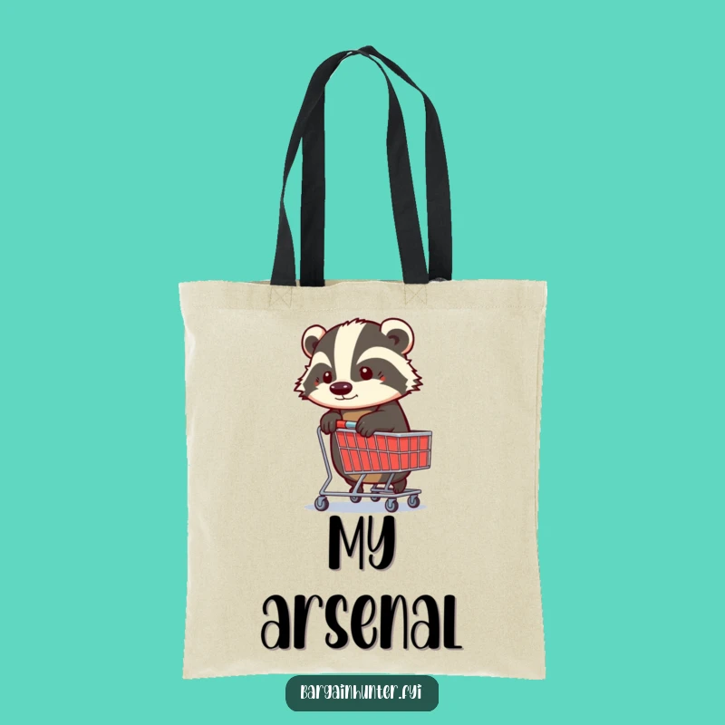 Funny Determined Badger Shopping Trolley Tote Bag: Carry Your Goals with Style!