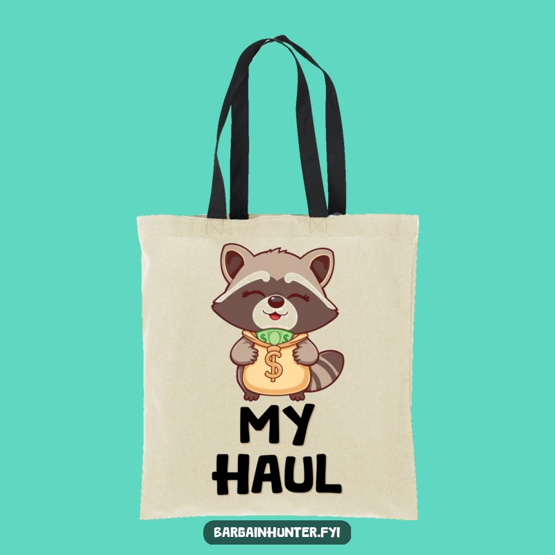 Funny Winking Raccoon Money Bag Tote Bag: Carry Your Essentials with Hilarious Style!