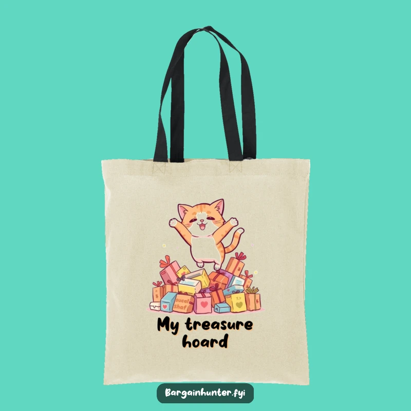 Funny Cat Bargain Tote Bag, Humorous Shopper Accessory, Ideal Gift